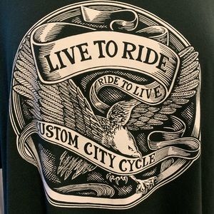 Motorcycle Live To Ride Green Tee